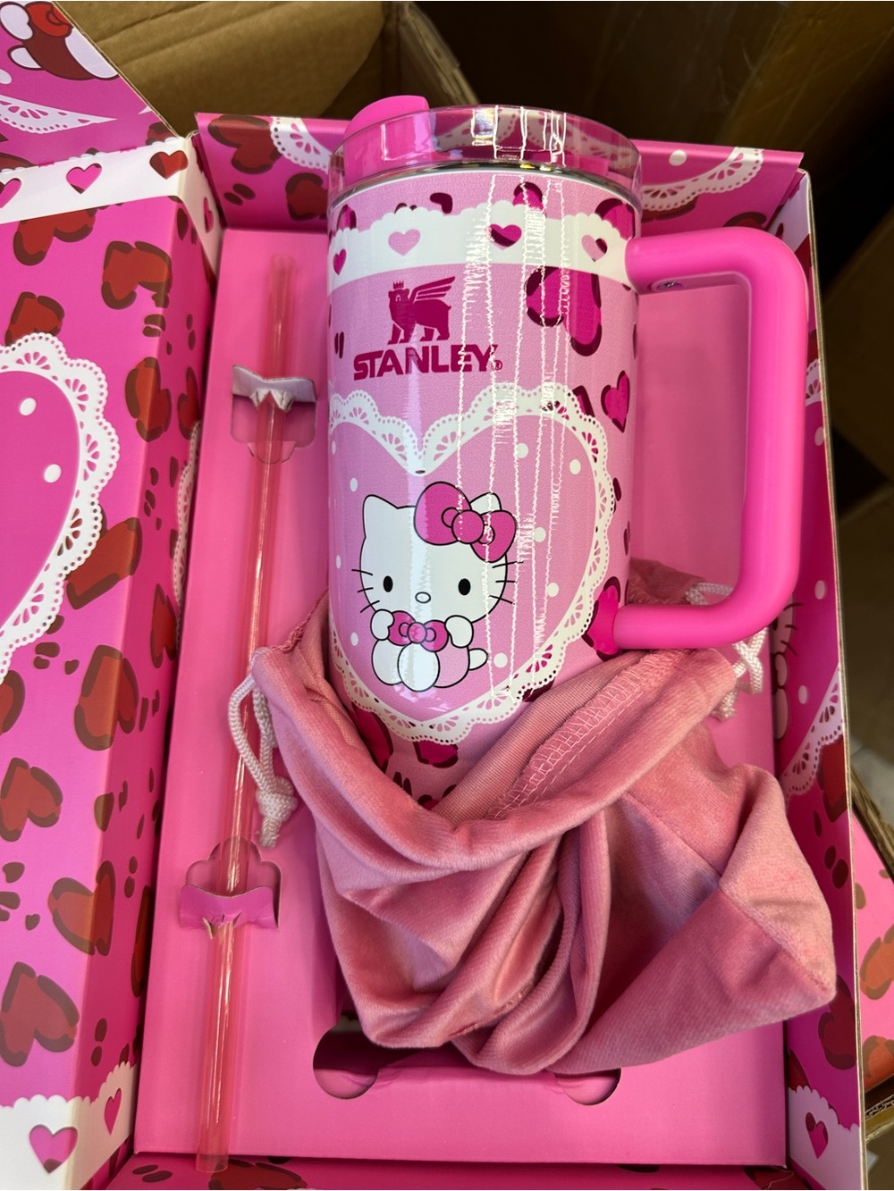 Stanley Pink Hello Kitty Travel Tumbler with Handle